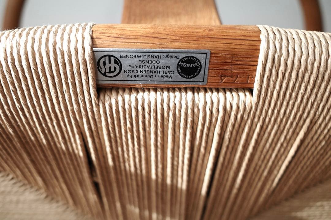 極美品・希少【ヴィンテージ 70年代 yチェア】オーク ペーパーコード新品