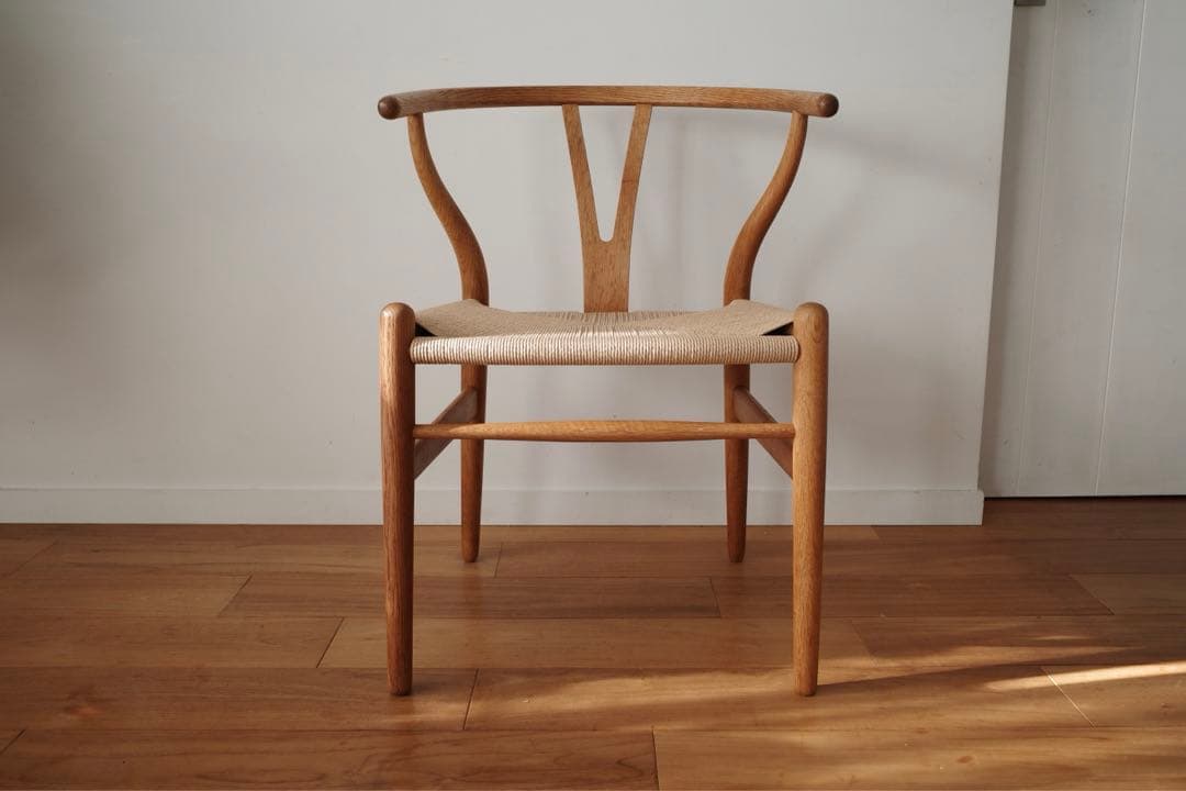 極美品・希少【ヴィンテージ 70年代 yチェア】オーク ペーパーコード新品