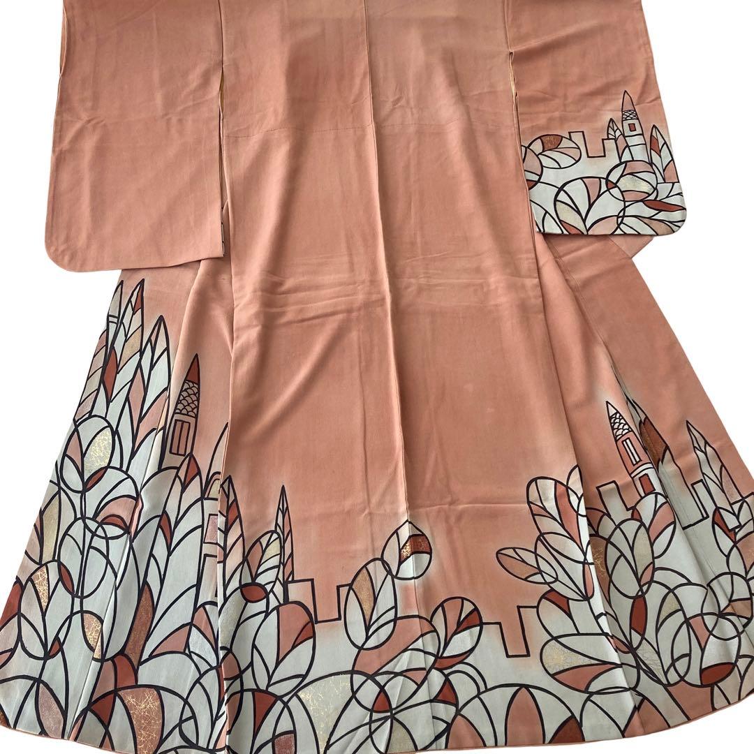 セミアンティーク　洋風建物　着物