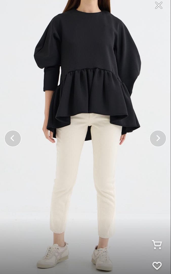 Tsuru by Mariko Oikawa Kirillペプラムトップス 黒