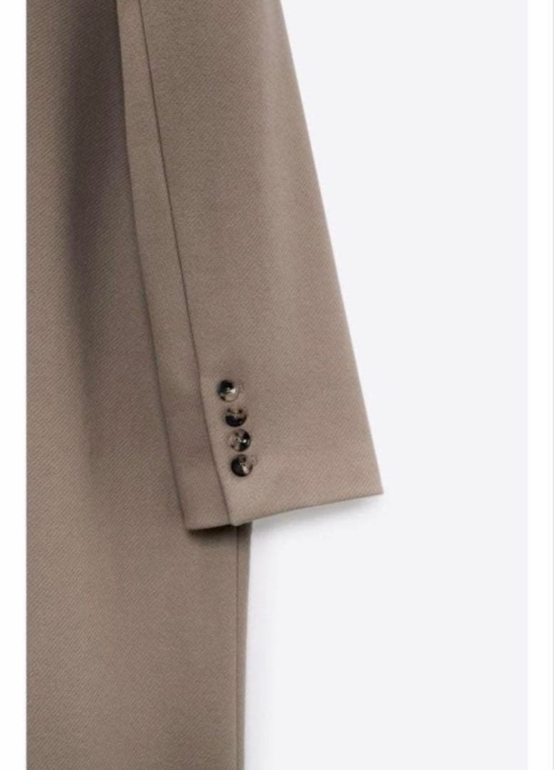 ZARA. ベージュ ダブルブレスト ロングコート