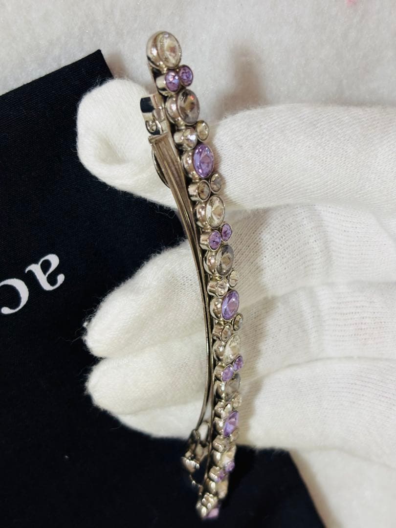 【新品箱入】acca バレッタ　クリップ　ベリーバレッタ　ピン　紫