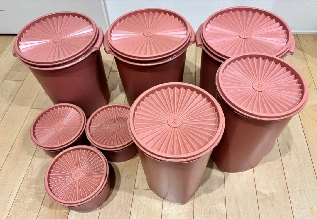 タッパーウェア　マキシデコレーター　サーモンピンク　8個セット