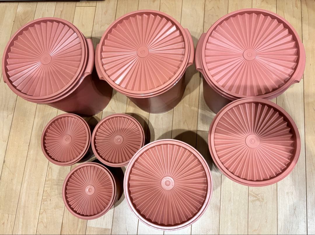 タッパーウェア　マキシデコレーター　サーモンピンク　8個セット