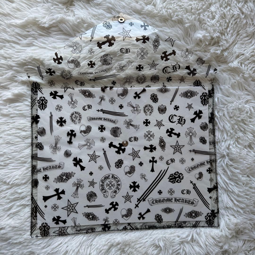 Chrome Hearts クロムハーツ シルバーボタン クリアポーチ ブラック