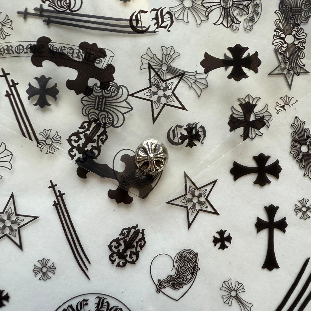 Chrome Hearts クロムハーツ シルバーボタン クリアポーチ ブラック