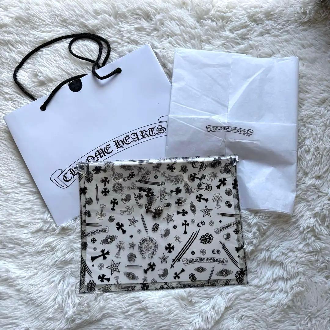 Chrome Hearts クロムハーツ シルバーボタン クリアポーチ ブラック