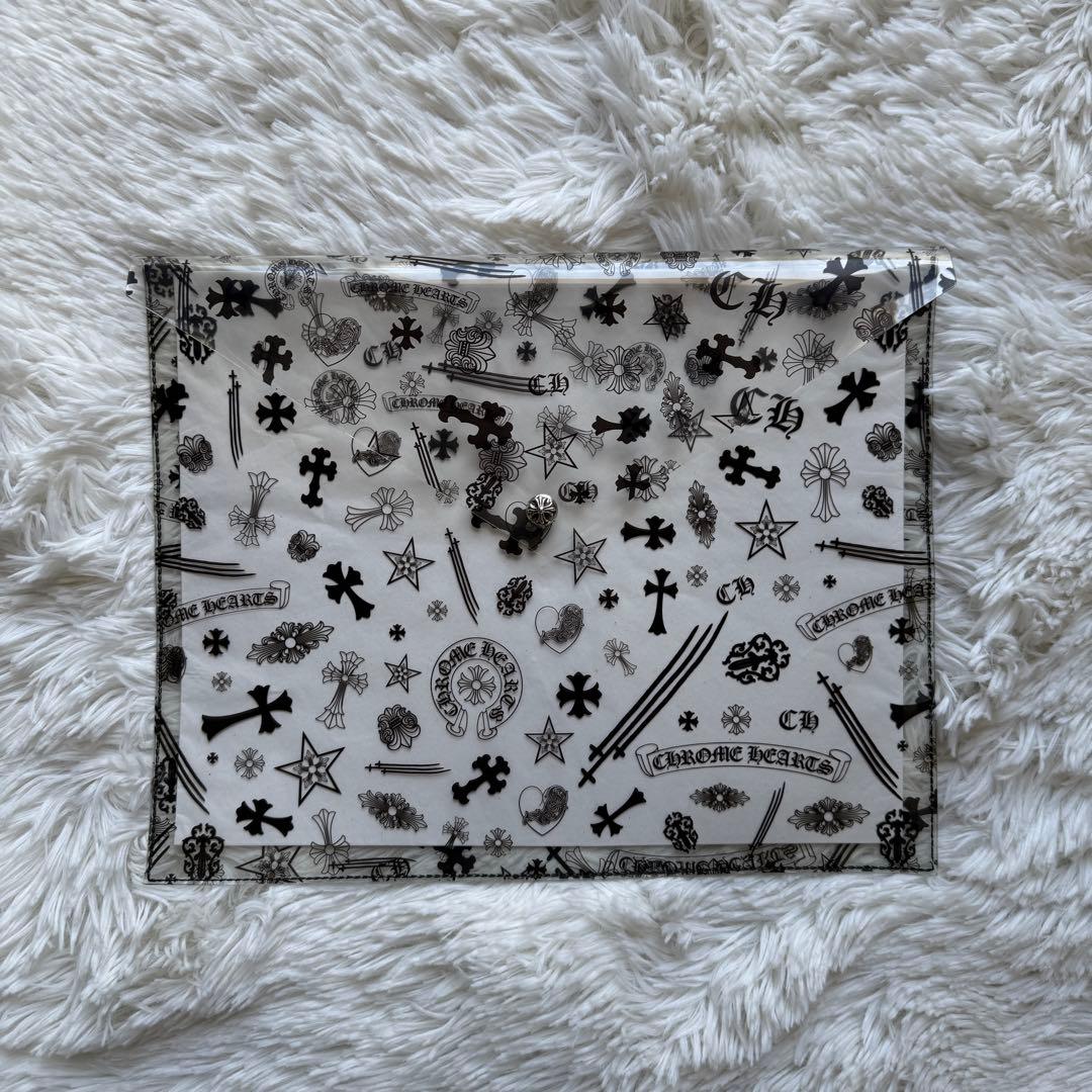 Chrome Hearts クロムハーツ シルバーボタン クリアポーチ ブラック