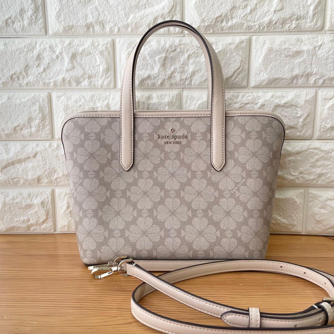 ケイトスペード　スペードフラワー　スモール　トートバッグ　ショルダー　ベージュ