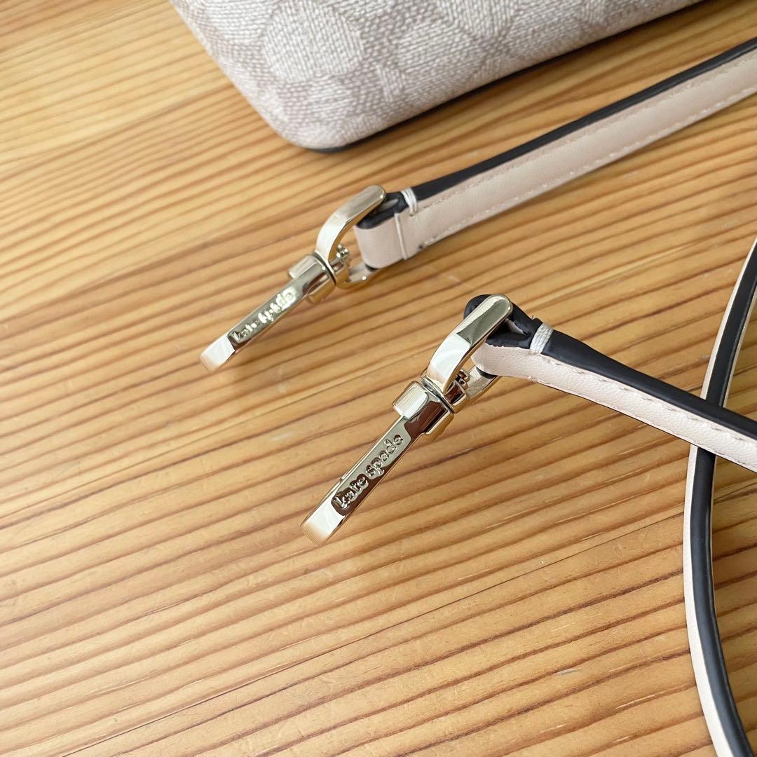 ケイトスペード　スペードフラワー　スモール　トートバッグ　ショルダー　ベージュ