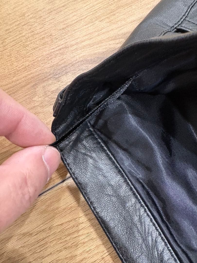 極美品☆BURBERRY BLACK LABEL ブラックレザーパンツ 79