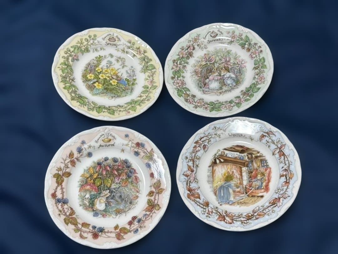 ＜美品＞ロイヤルドルトン ブランブリーヘッジ　プレート　春夏秋冬　4枚