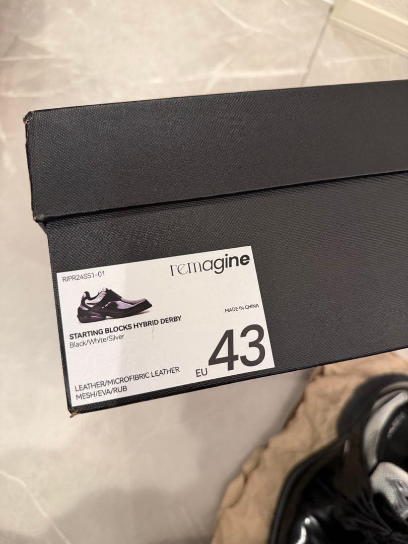 【remagine】スターティングブロックハイブリッドダービー　43 黒　革靴