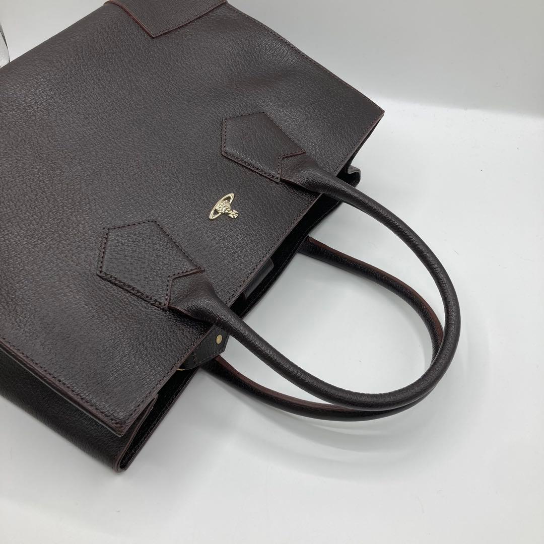 美品✨ヴィヴィアンウエストウッド トートバッグ エグゼクティブ2 銀オーブ　茶