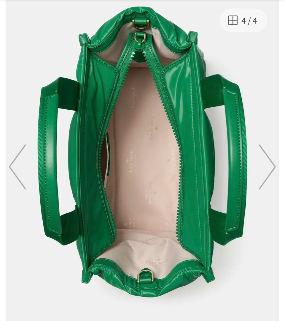 美品⭐︎ケイトスペード⭐︎キップ パフィースモールトートバッグ　グリーン 2way