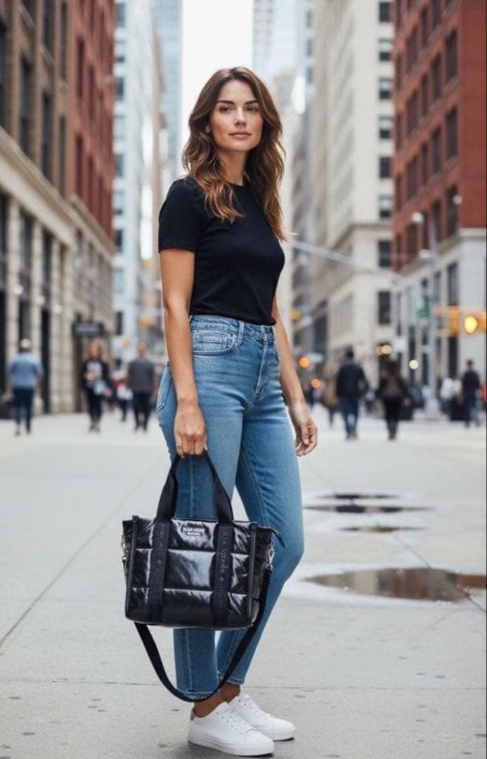 美品⭐︎ケイトスペード⭐︎キップ パフィースモールトートバッグ　グリーン 2way