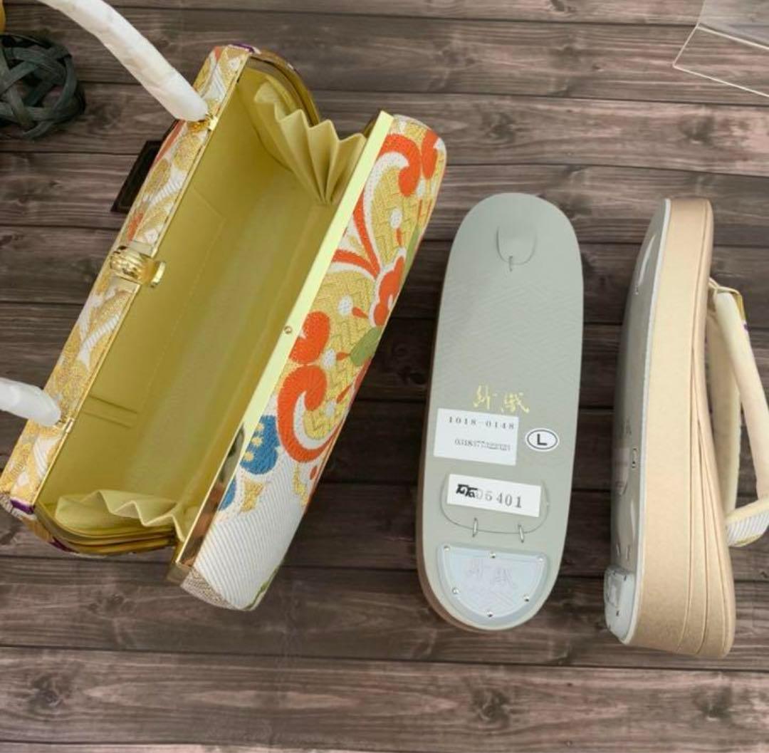 ☆1050✨振袖や訪問着などに✨有名ブランド 西陣織 草履バッグ 箱入り　L