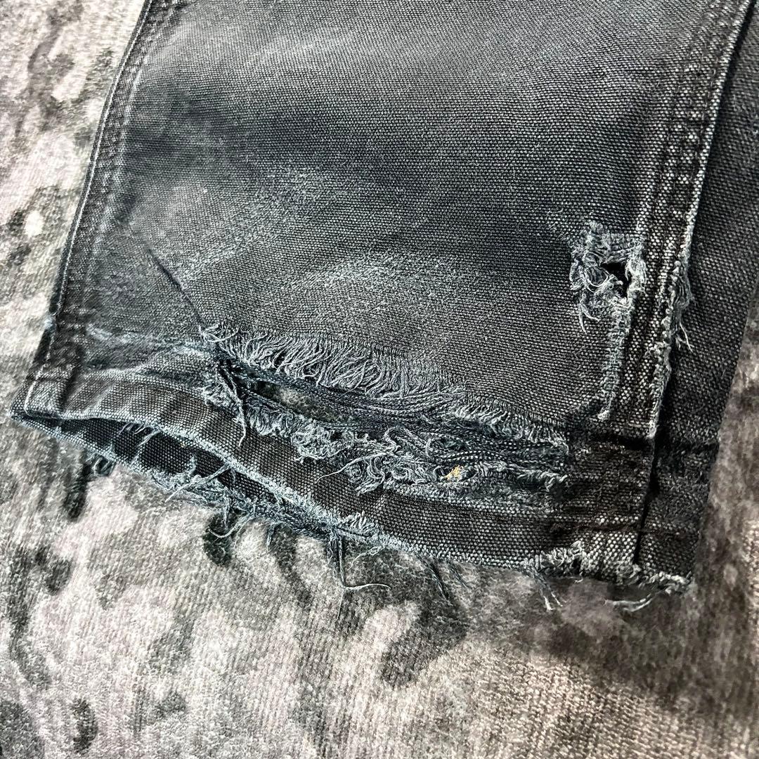 34×30 Carhartt 超レアフェードブラック 雰囲気抜群 ボロ 一点物