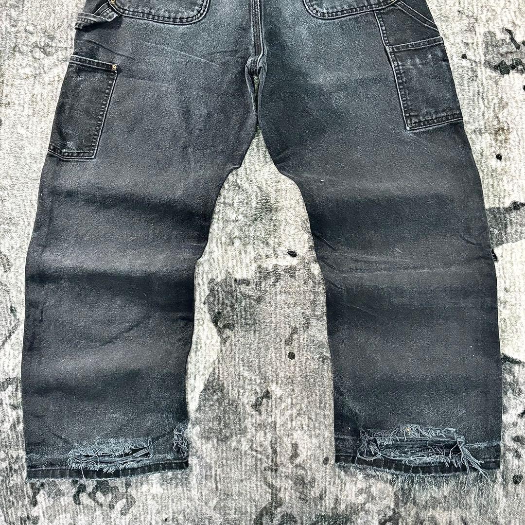 34×30 Carhartt 超レアフェードブラック 雰囲気抜群 ボロ 一点物