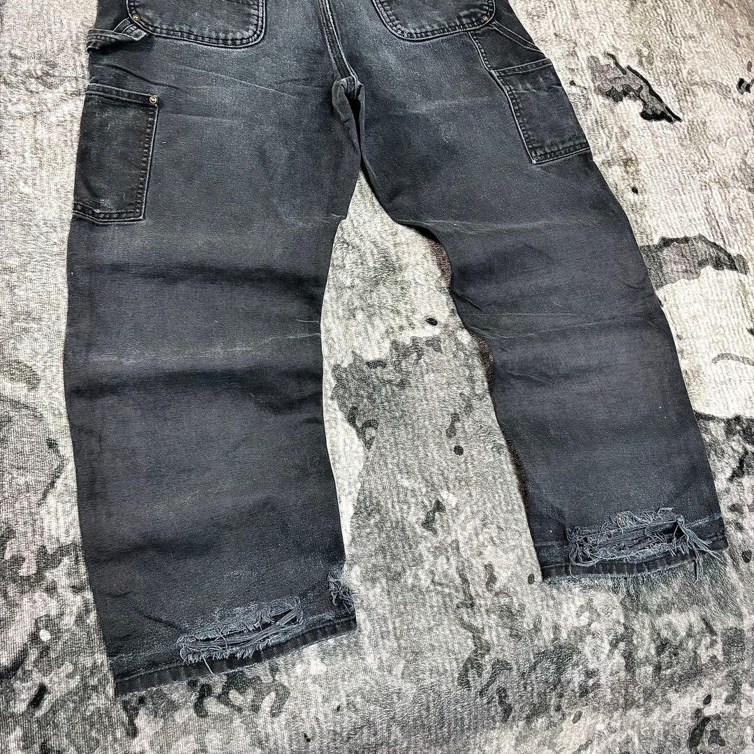 34×30 Carhartt 超レアフェードブラック 雰囲気抜群 ボロ 一点物