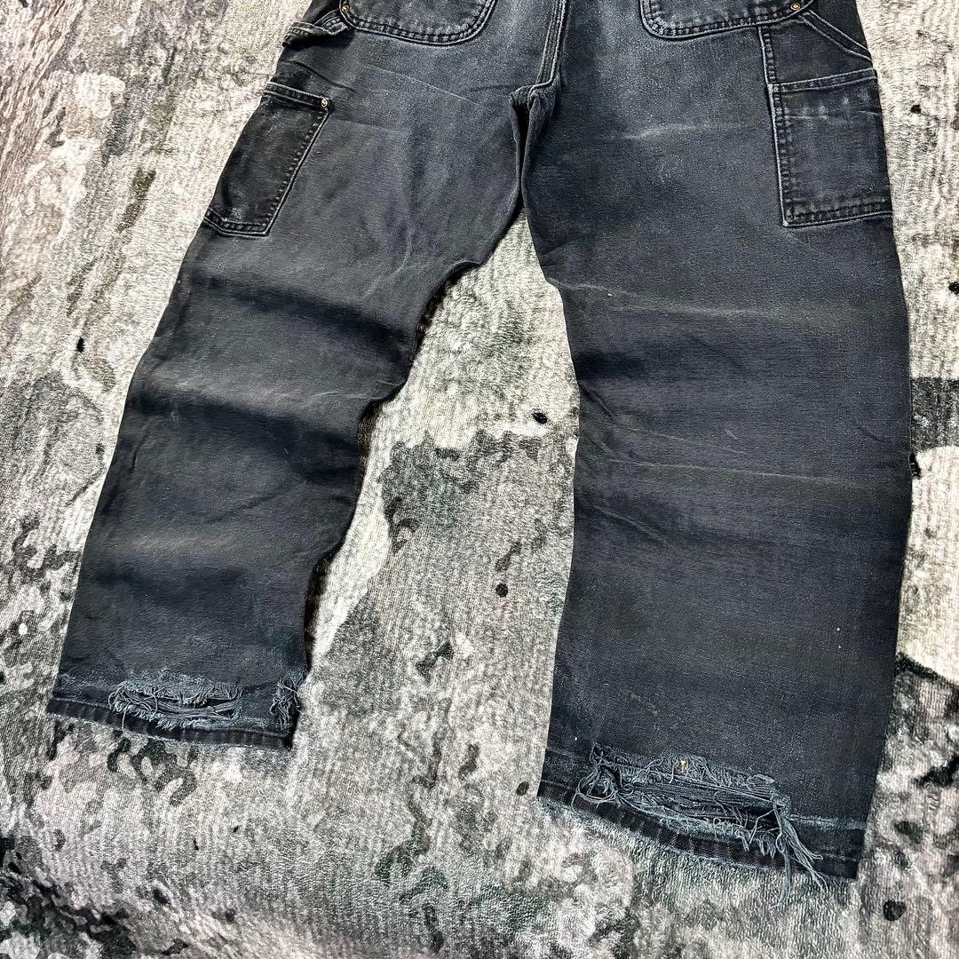34×30 Carhartt 超レアフェードブラック 雰囲気抜群 ボロ 一点物