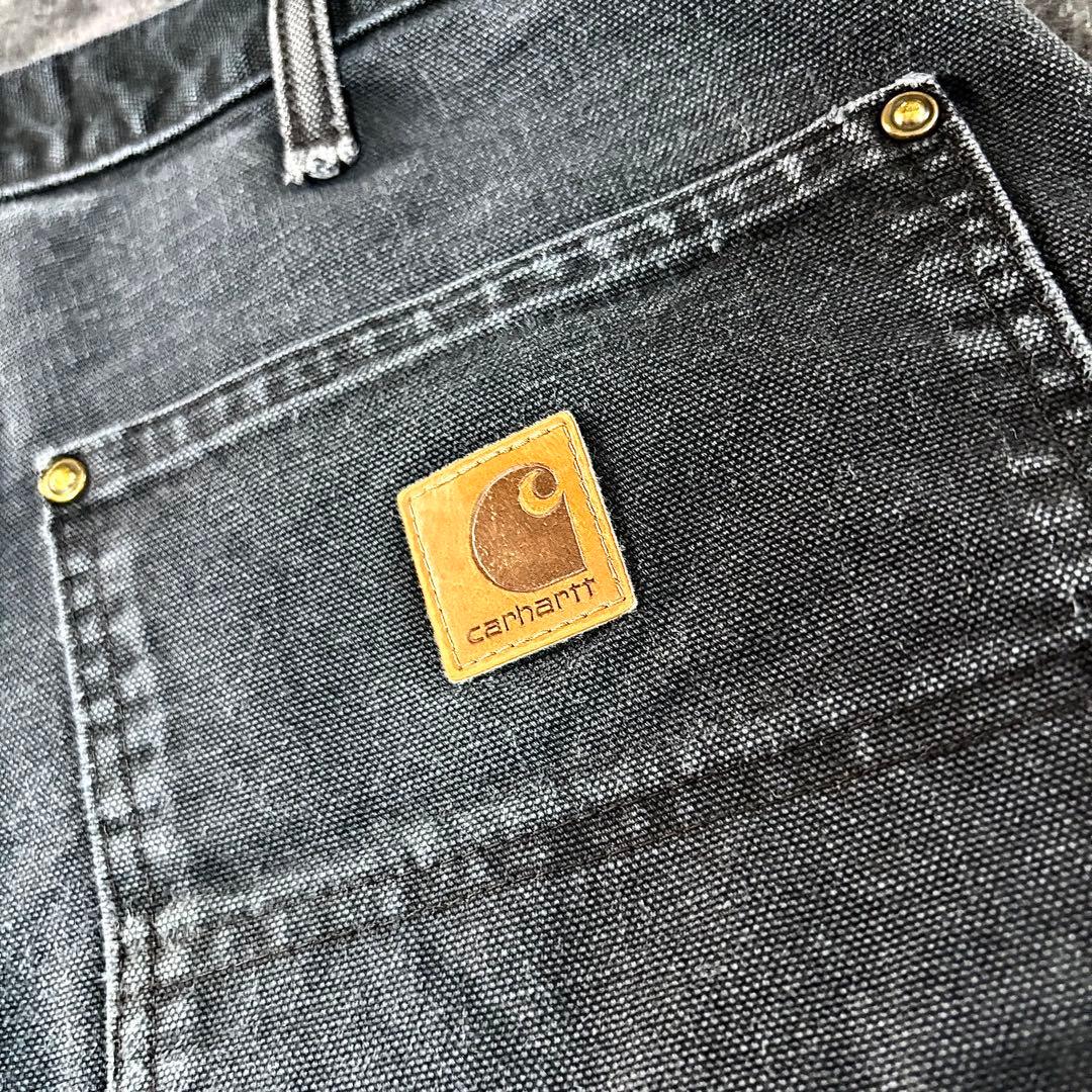 34×30 Carhartt 超レアフェードブラック 雰囲気抜群 ボロ 一点物