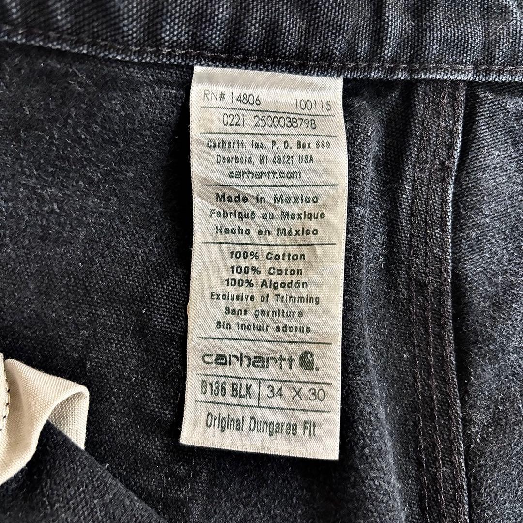 34×30 Carhartt 超レアフェードブラック 雰囲気抜群 ボロ 一点物