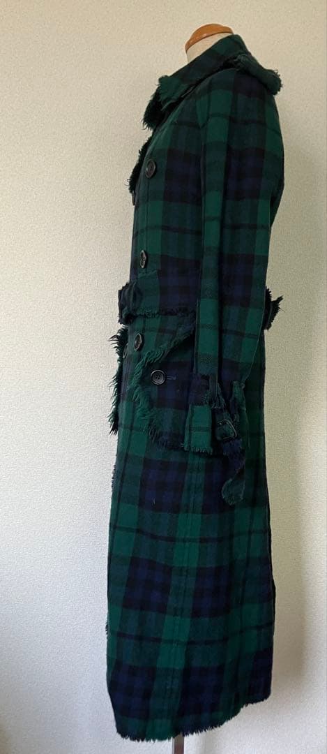 ジュンヤワタナベコムデギャルソンマンピンク ウールロングトレンチコート