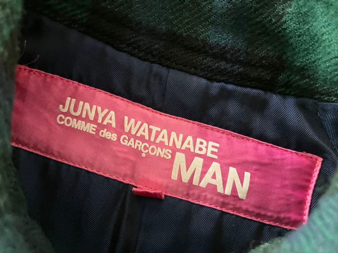 ジュンヤワタナベコムデギャルソンマンピンク ウールロングトレンチコート