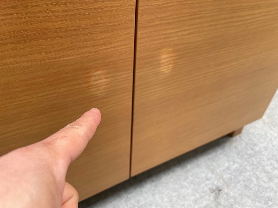 割と綺麗　無印良品　オーク材　カウンター　キャビネット