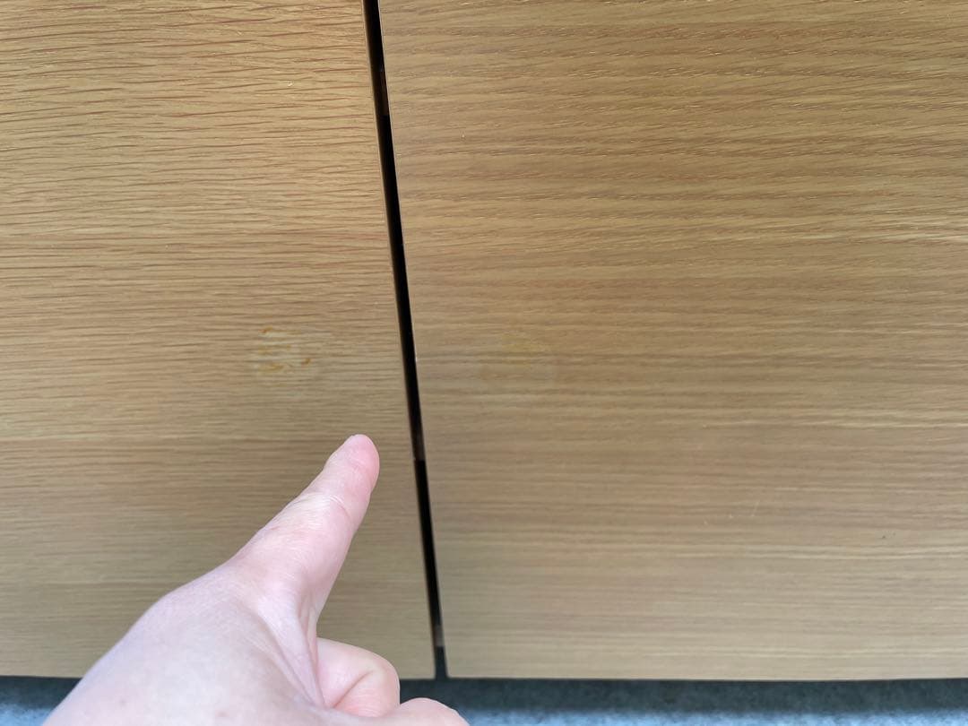 割と綺麗　無印良品　オーク材　カウンター　キャビネット