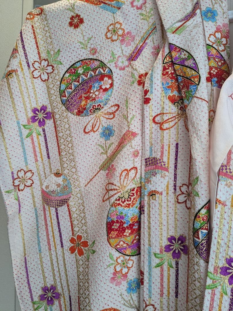 七五三 白 絞り 5歳 3歳 着物 正絹