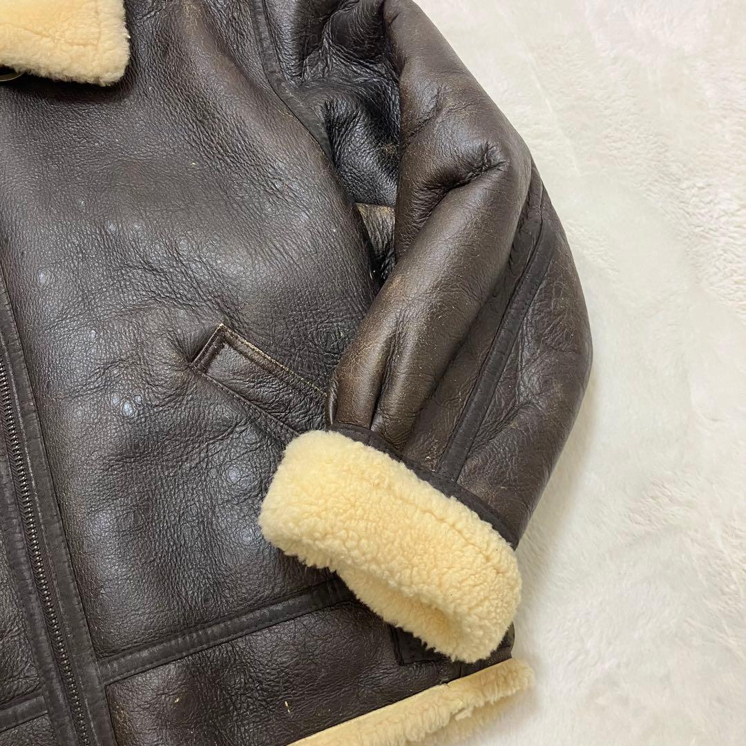 XL✨本革 羊革 レザー B-3 ムートン フライトジャケット ボア 肉厚