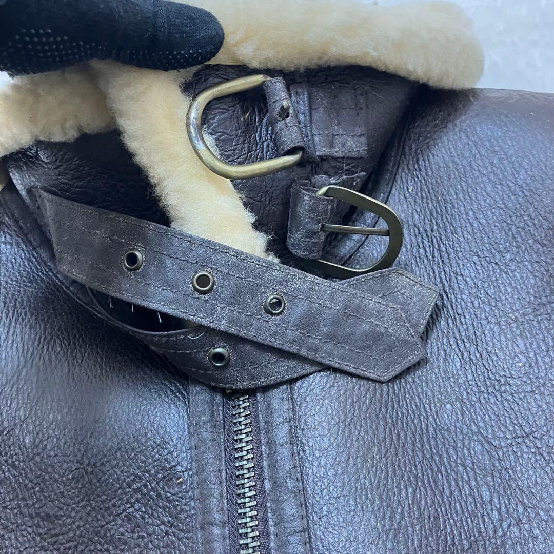 XL✨本革 羊革 レザー B-3 ムートン フライトジャケット ボア 肉厚