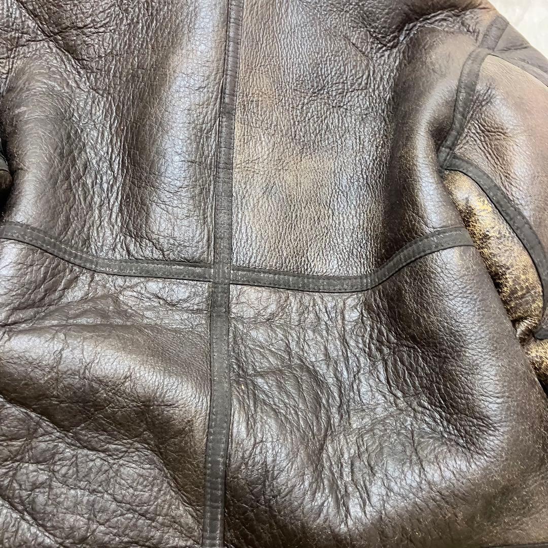 XL✨本革 羊革 レザー B-3 ムートン フライトジャケット ボア 肉厚