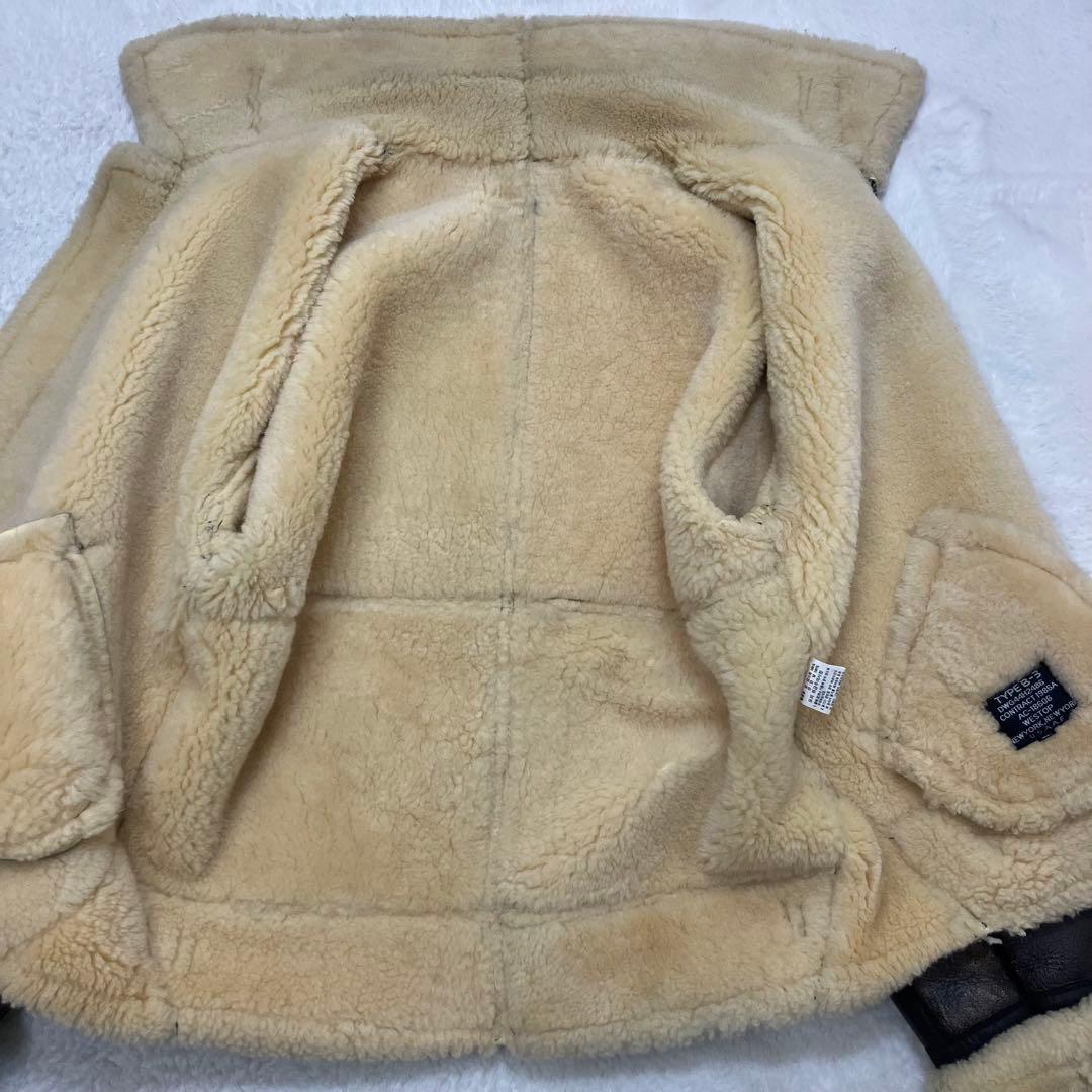 XL✨本革 羊革 レザー B-3 ムートン フライトジャケット ボア 肉厚
