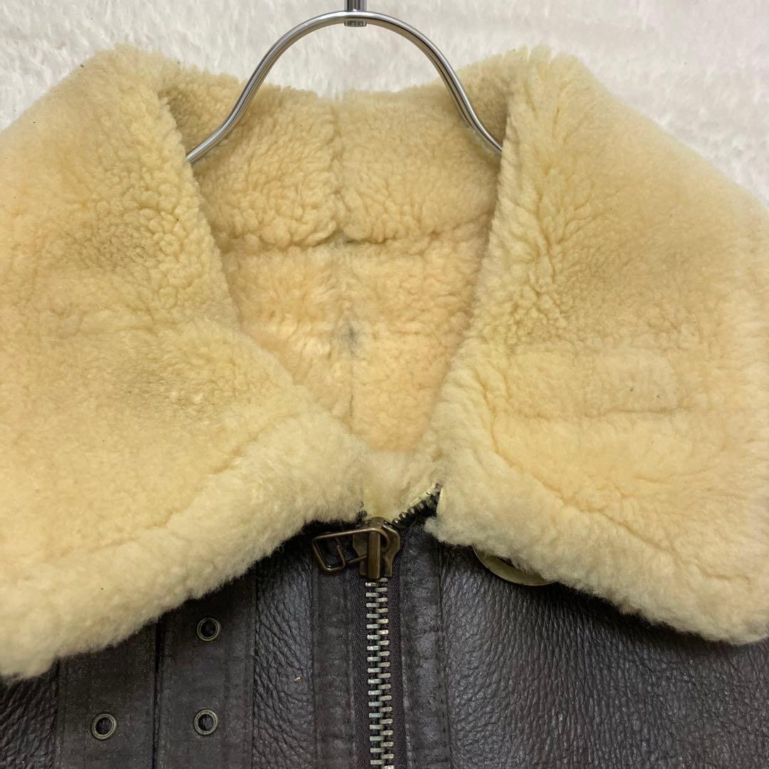 XL✨本革 羊革 レザー B-3 ムートン フライトジャケット ボア 肉厚