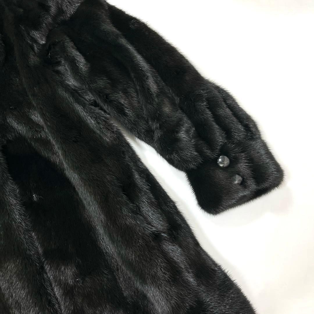 ★上質な肌触り★サガミンクロイヤル ファーコート ブラック