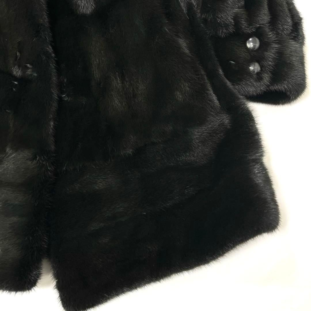 ★上質な肌触り★サガミンクロイヤル ファーコート ブラック