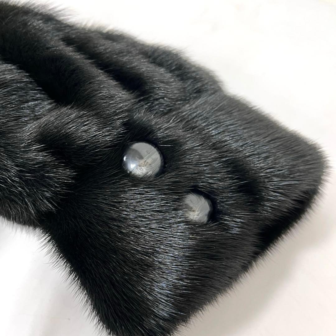 ★上質な肌触り★サガミンクロイヤル ファーコート ブラック