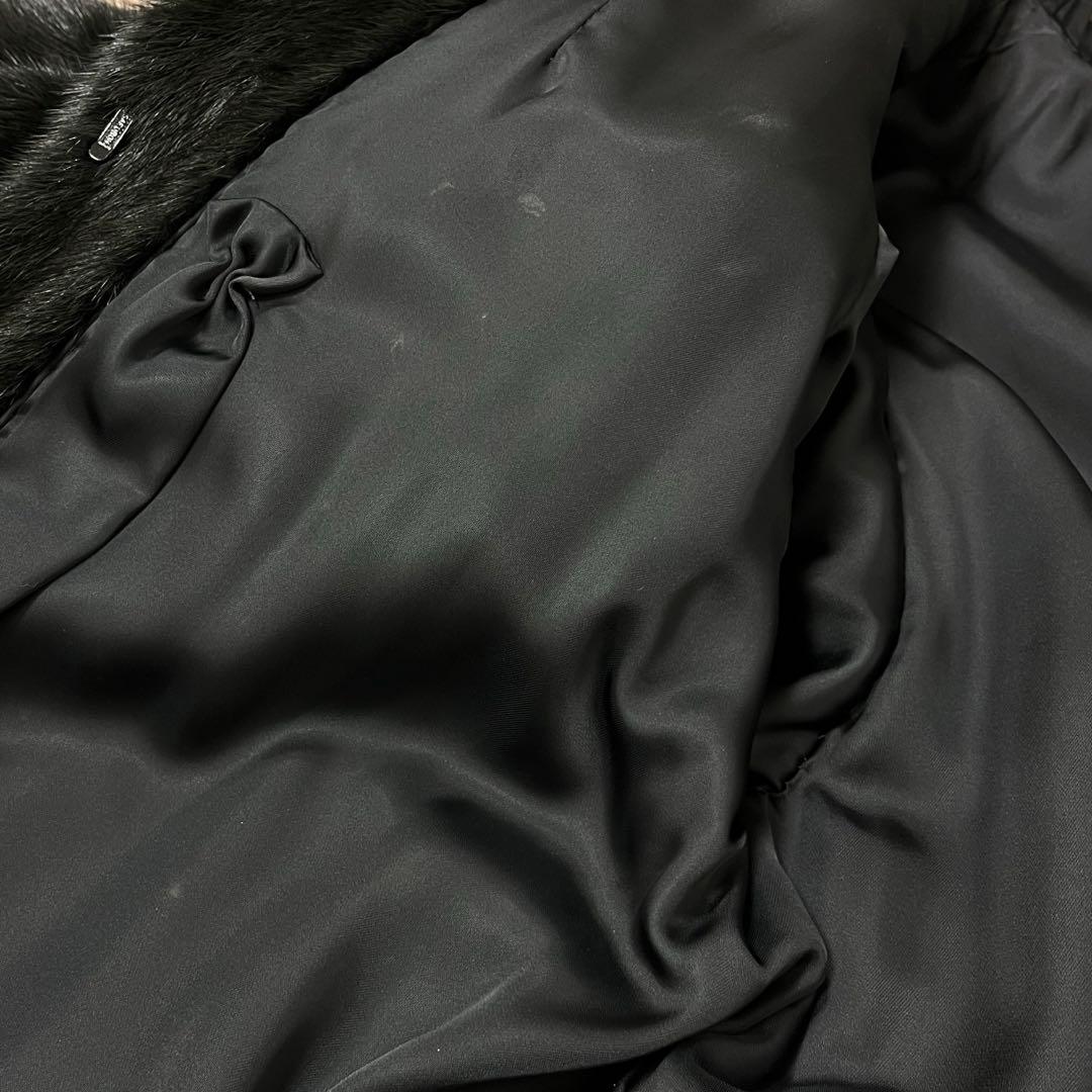 ★上質な肌触り★サガミンクロイヤル ファーコート ブラック