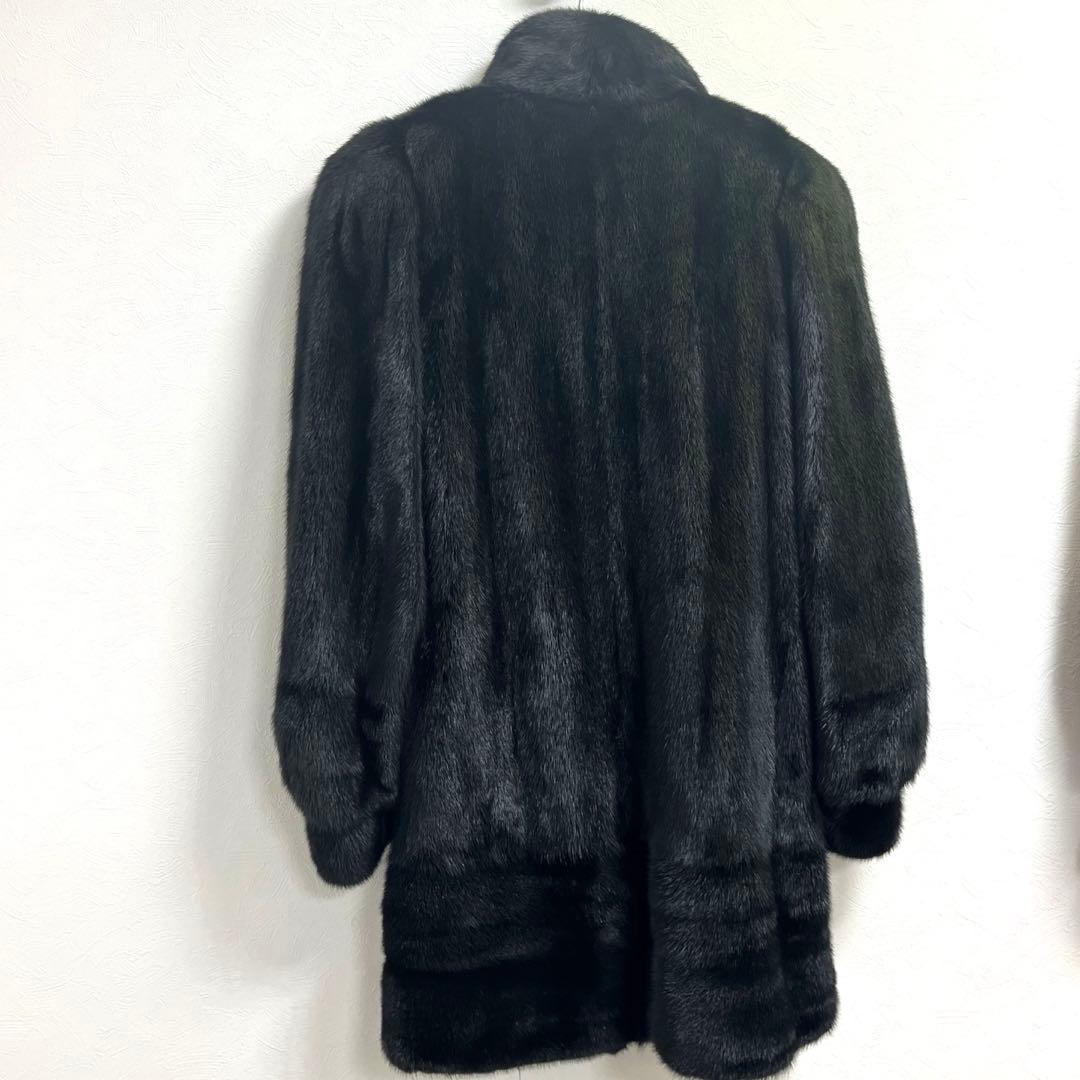 ★上質な肌触り★サガミンクロイヤル ファーコート ブラック