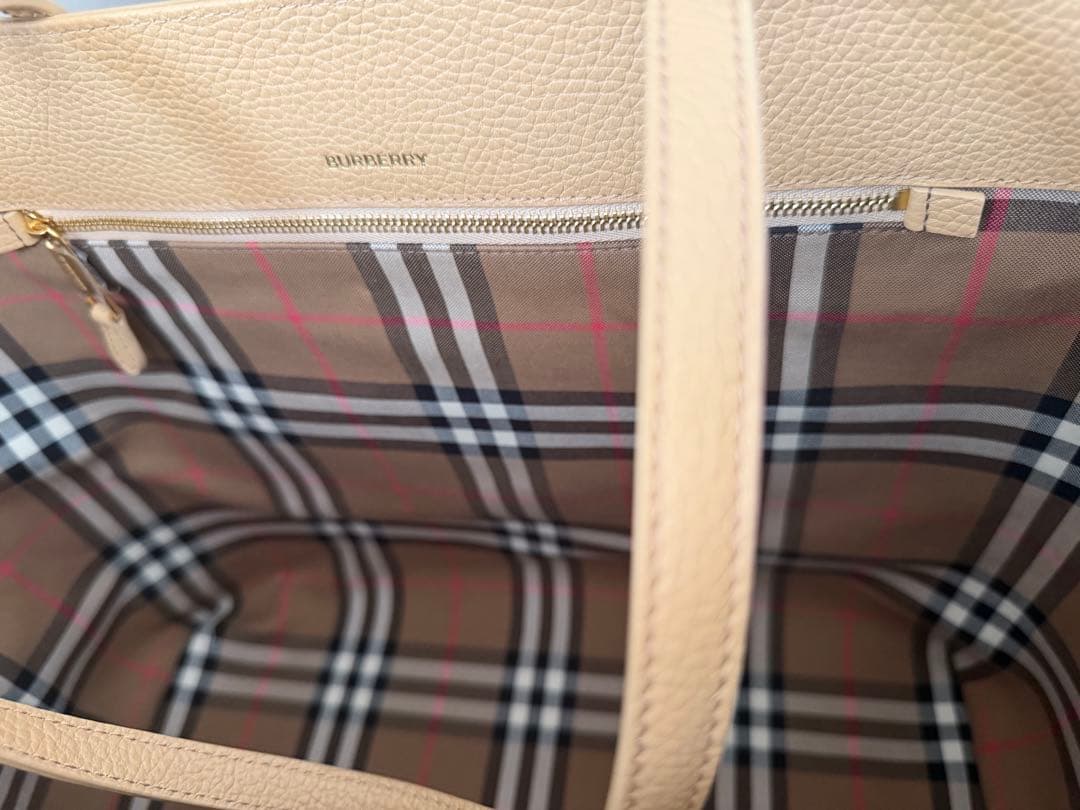 新品タグありBURBERRY MD LONDON バーバリーチェックレザートート