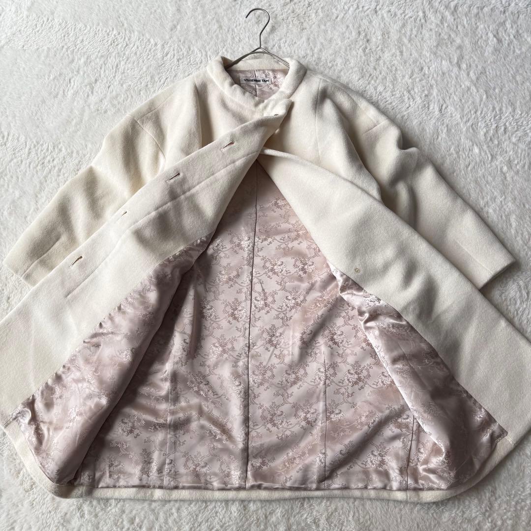 ヴィヴィアンタム ウール ロングコート アンゴラ混 0 ホワイト 美品 希少