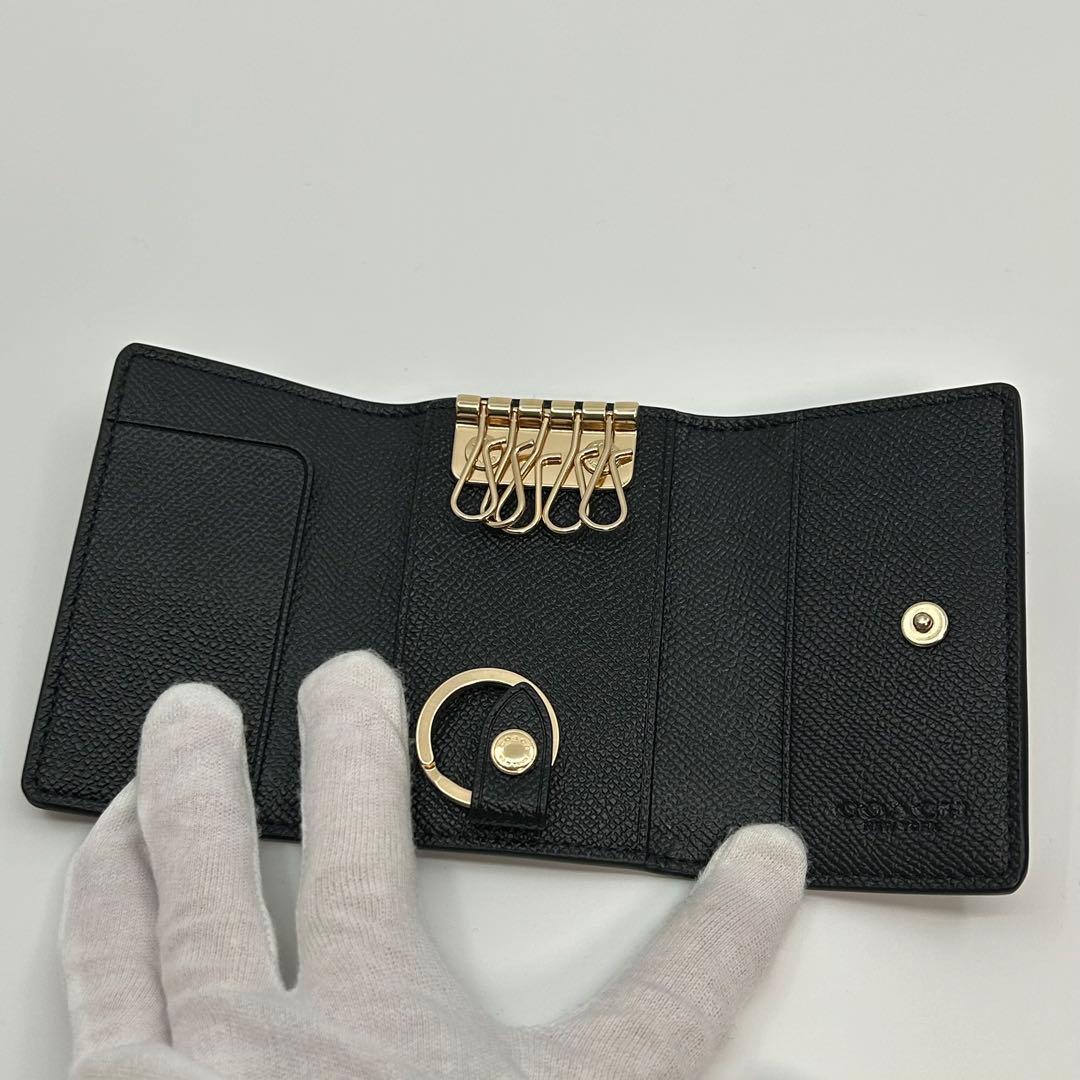 COACH ★大人気★ ファイブリング キーケース ブラック キーリング 新品