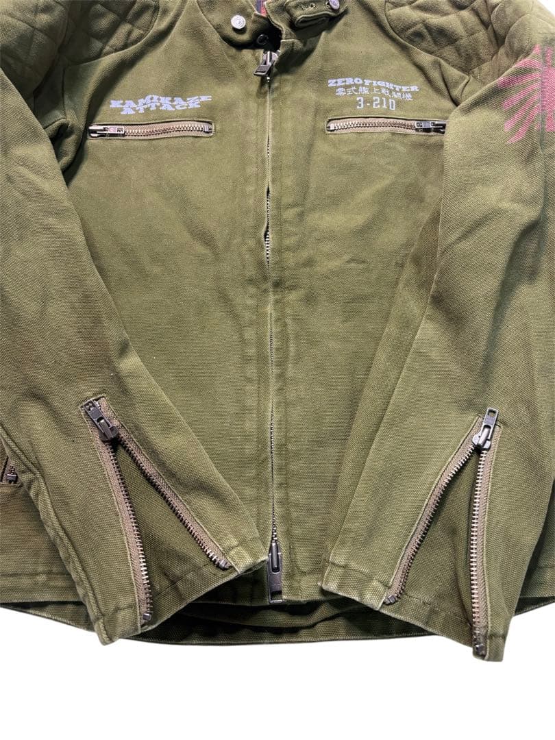 KAMIKAZE ATTACK フライトジャケット　零戦　カーキ　本格ライダース