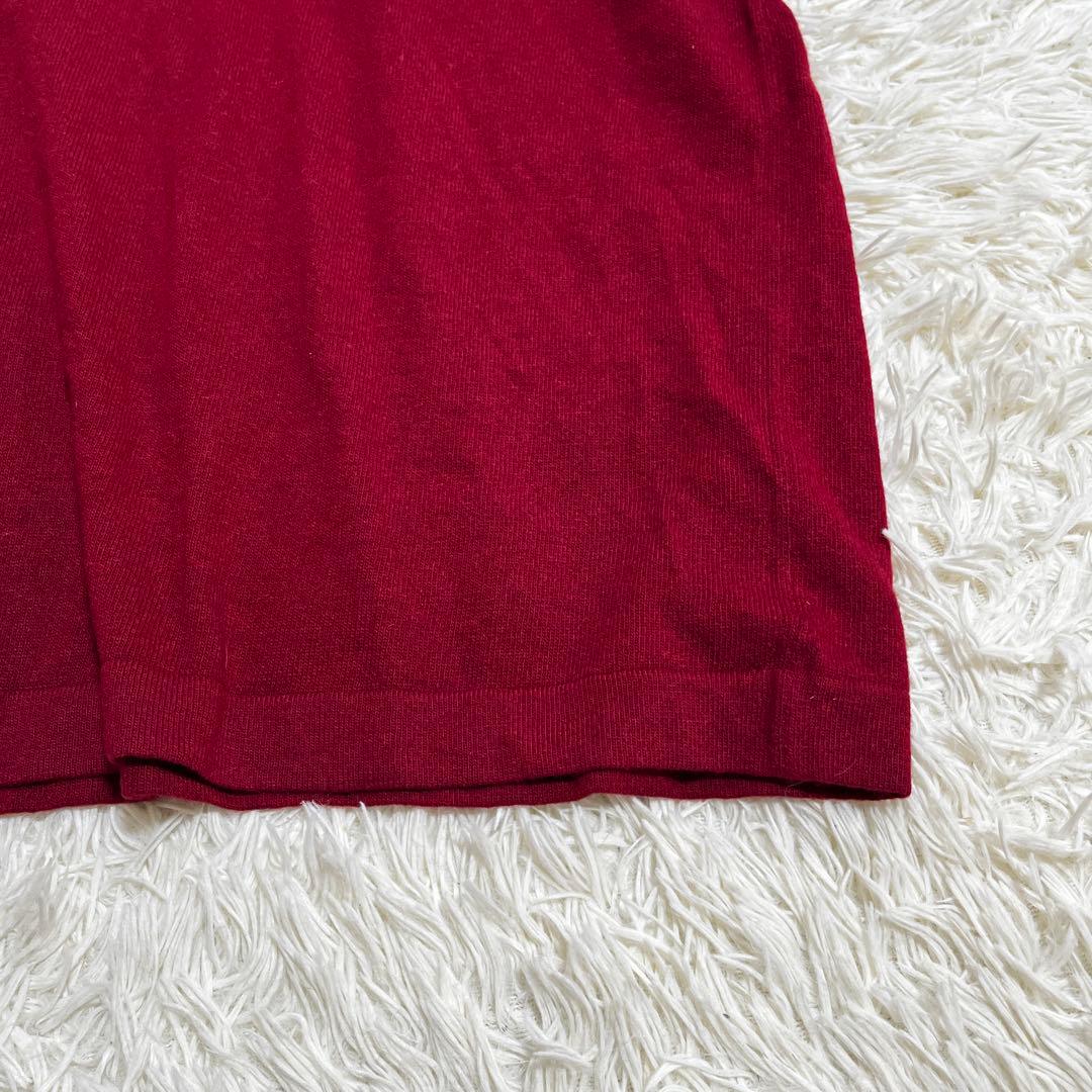 HERMÈS ワインレッド タートルネックニットベストカシミア100%