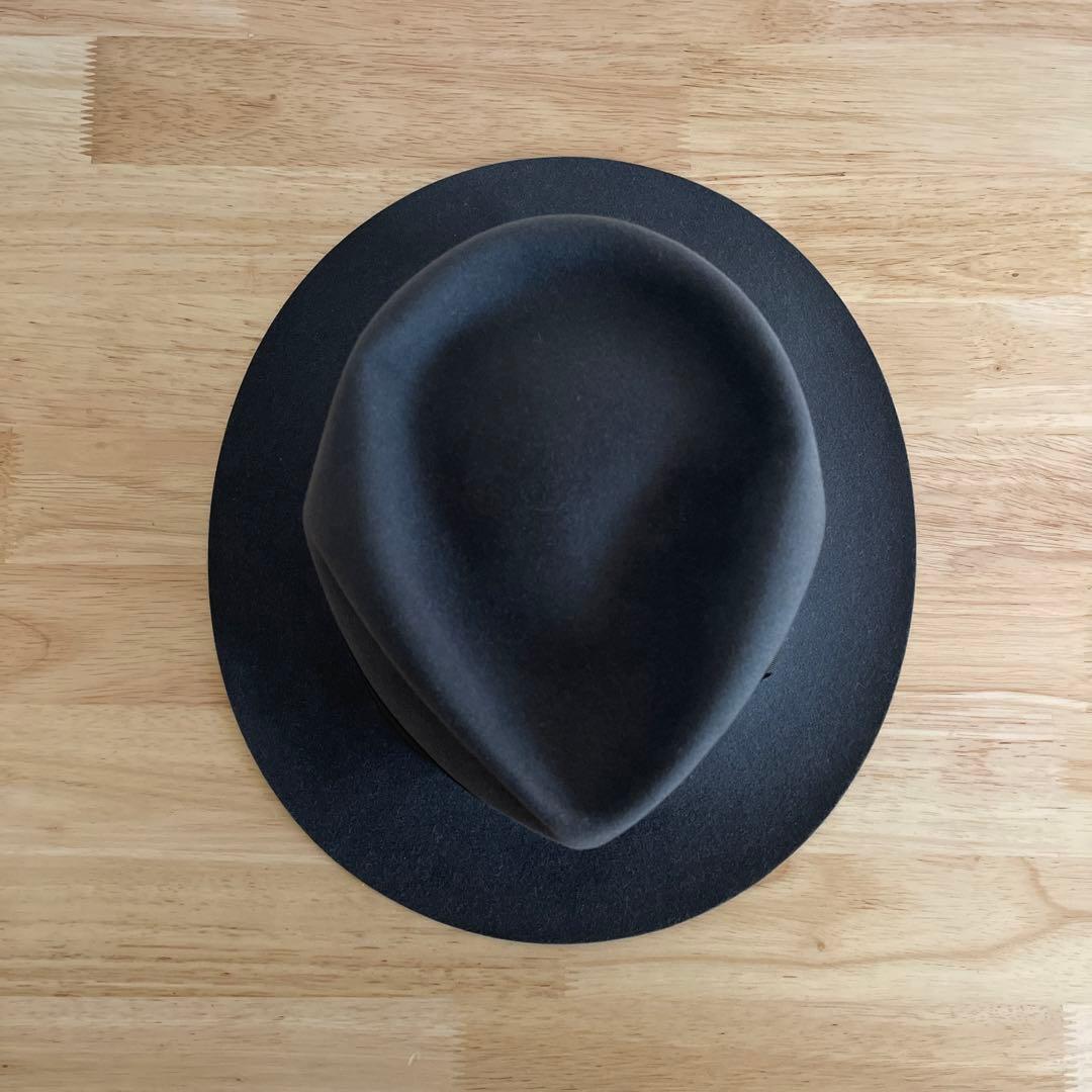 50's 60's イングランド製　ハット　チャコールグレー　7 1/4