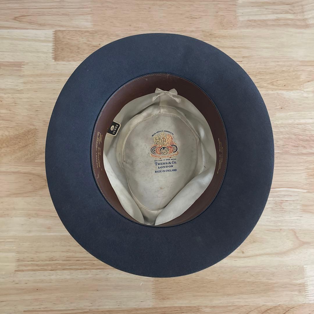 50's 60's イングランド製　ハット　チャコールグレー　7 1/4