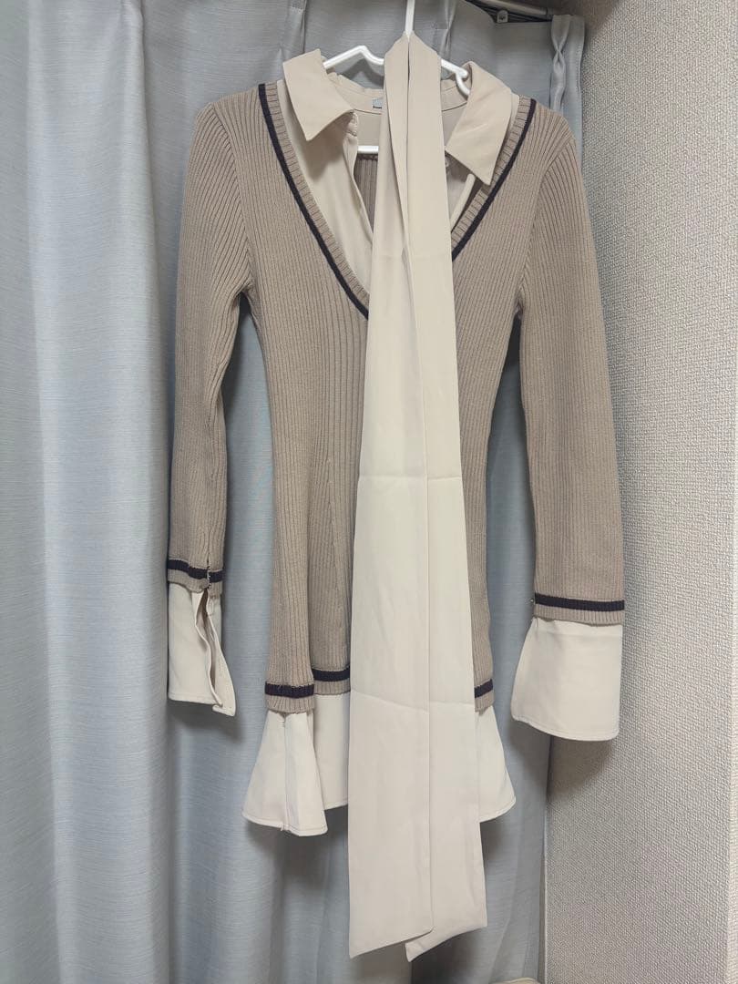 LIP SERVICE シャツドッキングプリーツワンピース